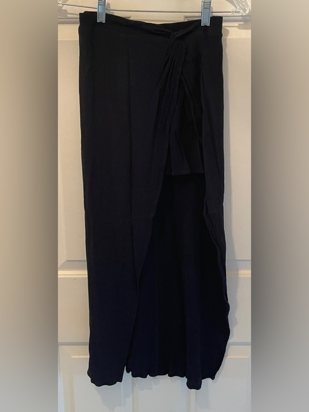 Alter Brooklyn Black Rayon Wrap Maxi Skirt Mini Skirt Small